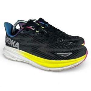 Hoka One One Clifton 9 Women Size 9.5 B 1127896 BAAB Black All Aboard Shoes